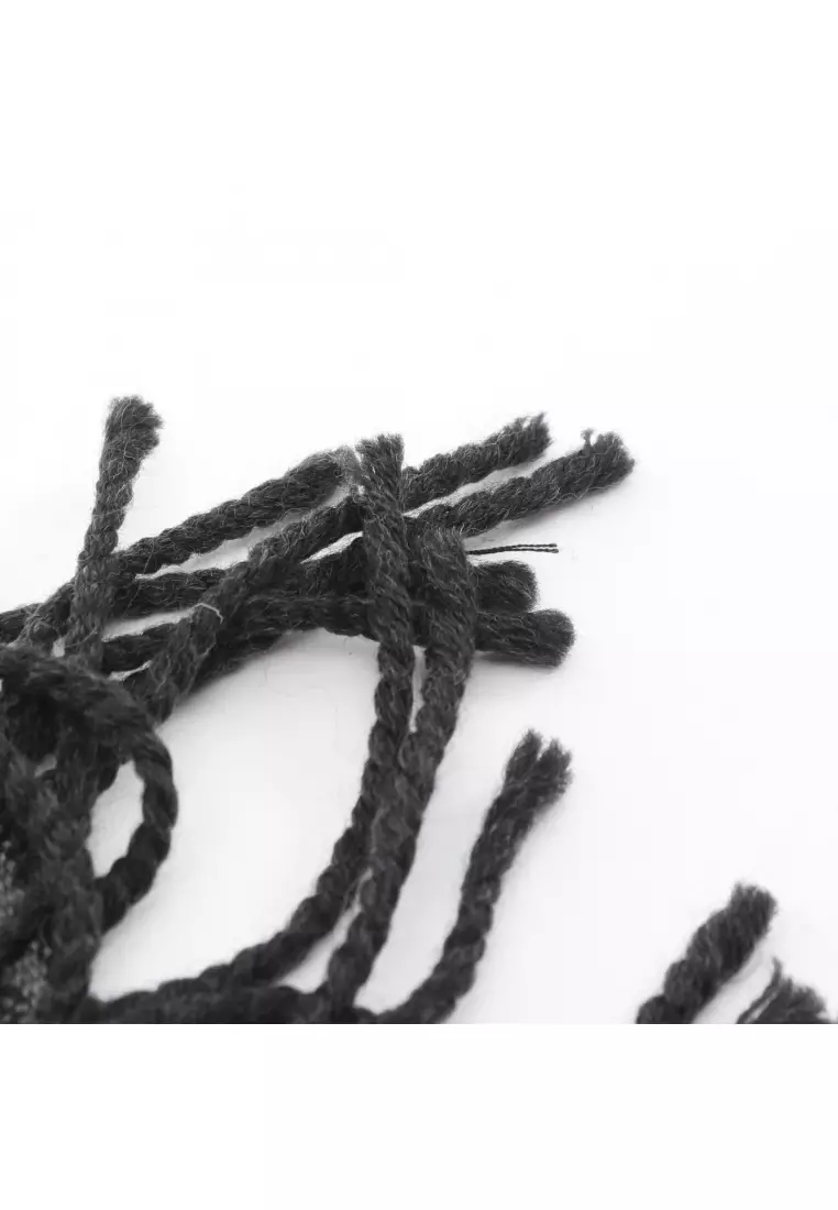 Pre-Loved Fendi FF pattern Scarf wool gray black