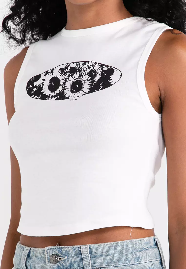 Sunflower spaghetti sales strap tank top