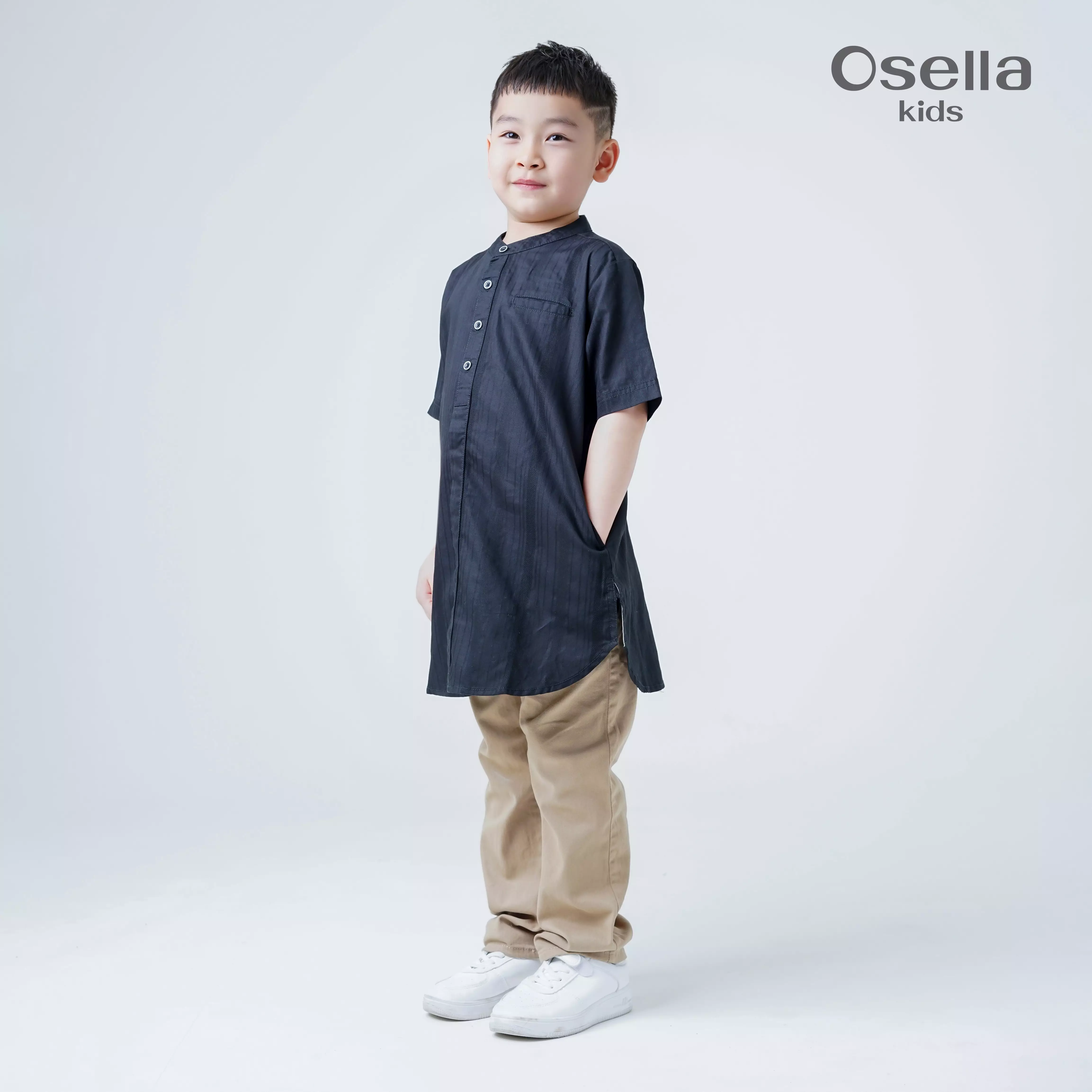 Osella Kids Laiq Regular Fit Koko Tunic Shirt Short Sleeve 123W660143 | Tunik Anak Laki-Laki
