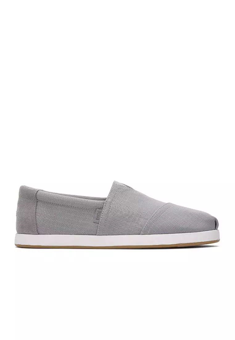 Toms Alp Men's Fwd Slip On Ultimate Grey Recycled Ripstop Cotton Canvas/  Distressed Suede
