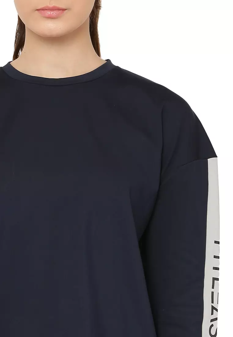 女士训练/健身房蓝色运动衫