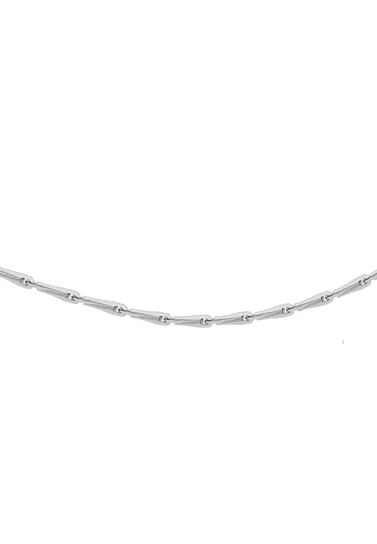 TOMEI Plain Gold Basic Chain, White Gold 585 (WHTD035)