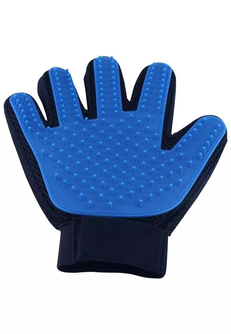Decs Sarung Tangan Pijat Grooming Anjing Body Pet Soft Material Plastik ORIGINAL - Blue