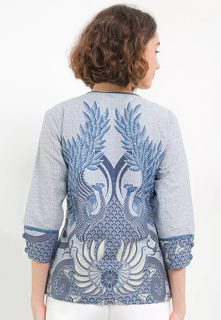 Blouse Atasan Wanita Batik Kerja Furing Lining  Zikia