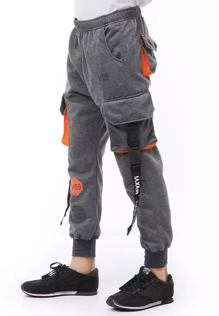 Locko Long Pants Celana Jogger Pria Stylish Design Material Fleece ORIGINAL - Dark Gray