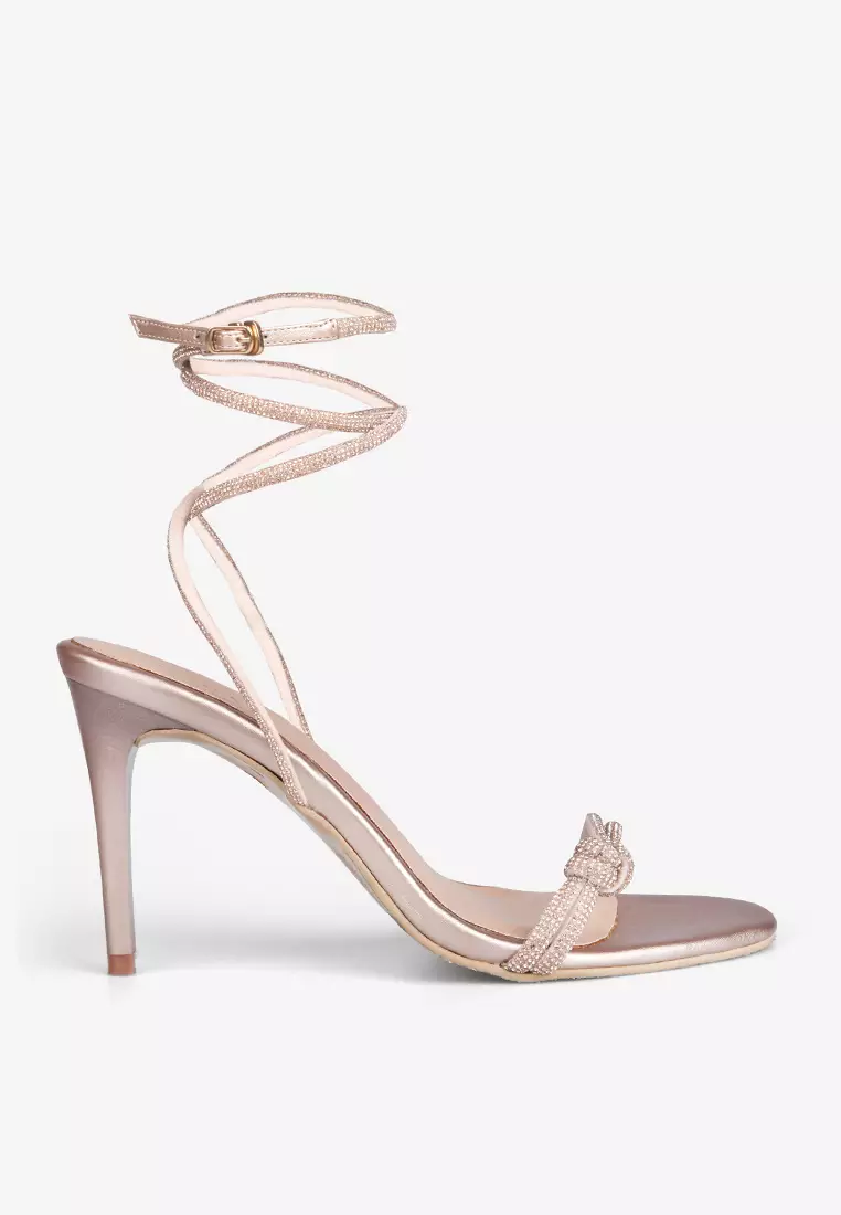 Safron Strappy Crystal Embellishment Party Heels