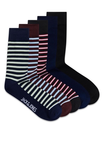 Jack & Jones multi Yarn Dyed Sock 5 Pack 775EAAAC6EFDF7GS_1
