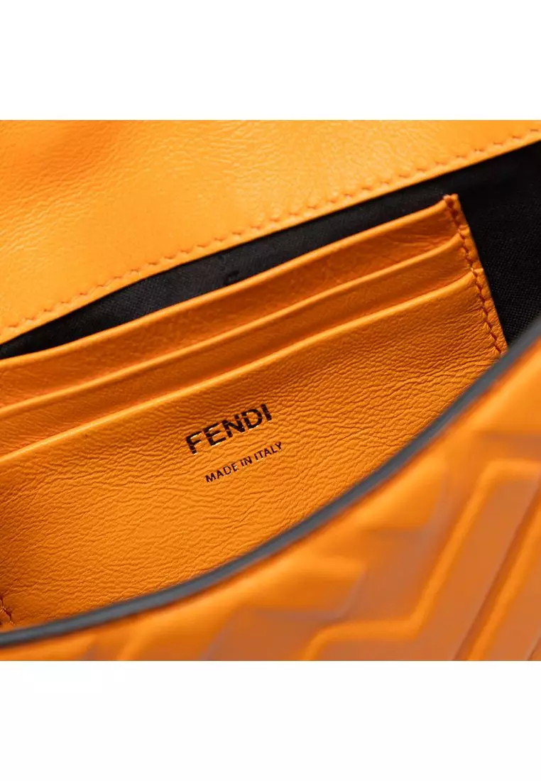 二手 Fendi Mini Zucca 壓花皮革法國包