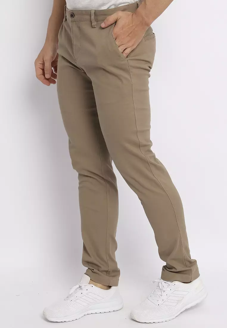 MAGINOT BARVEY OLIVE Celana Chinos Slim Fit Stretch