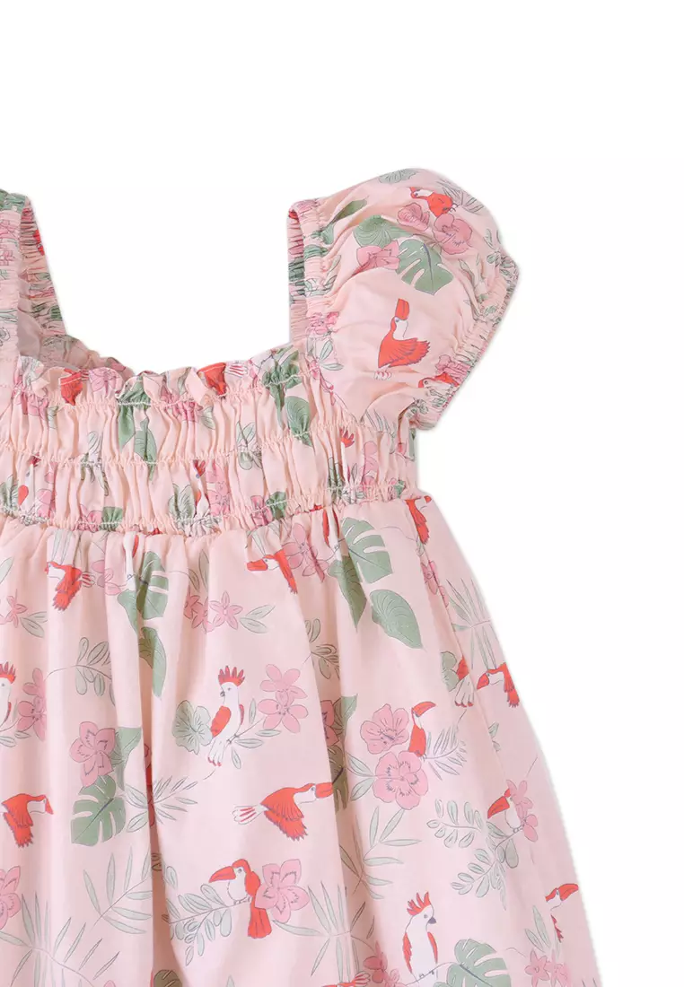 Renée All-Over Print Woven Dress With A Smocked Bodice And Puff Sleeves