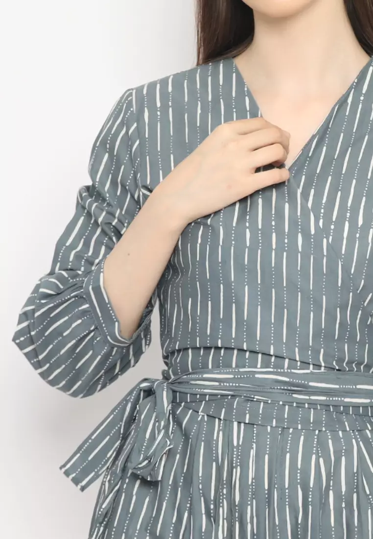 Alisha Warp Blouse Grey