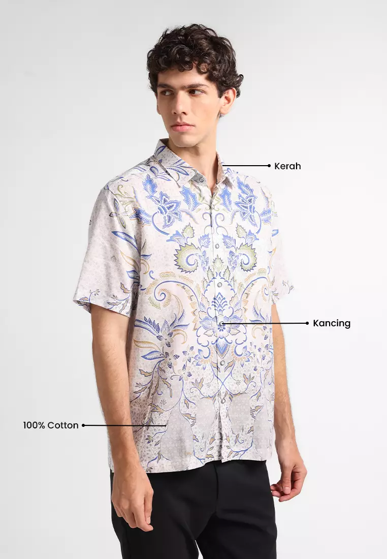 Jual Manzone MANZONE - Kemeja Batik Lengan Pendek Naraga 01 Comfort Fit ...