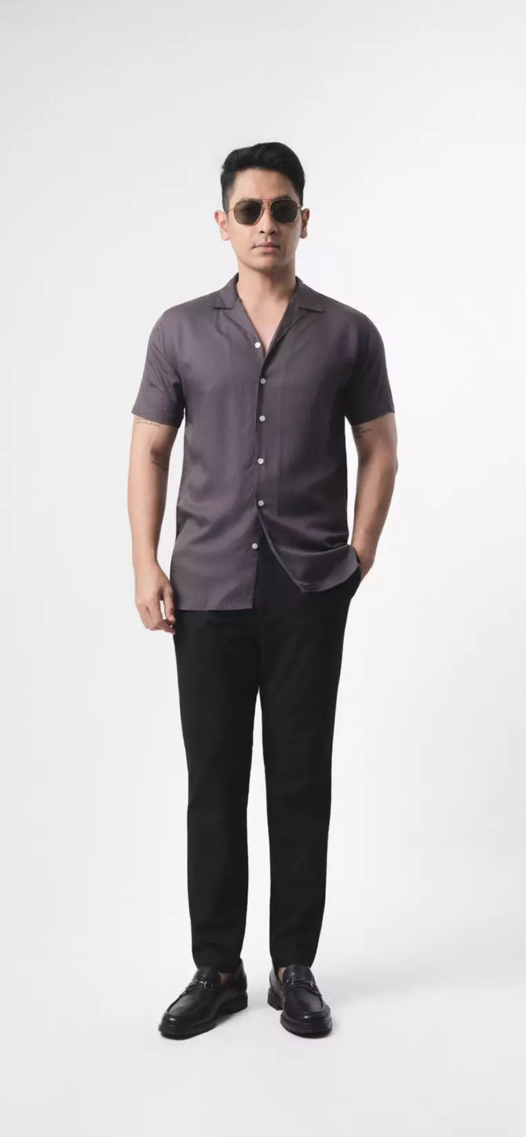 Cuban Dark Grey Casual Shirt