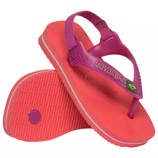 Havaianas New Baby Brasil Logo Coral/Pink - Sandal Anak