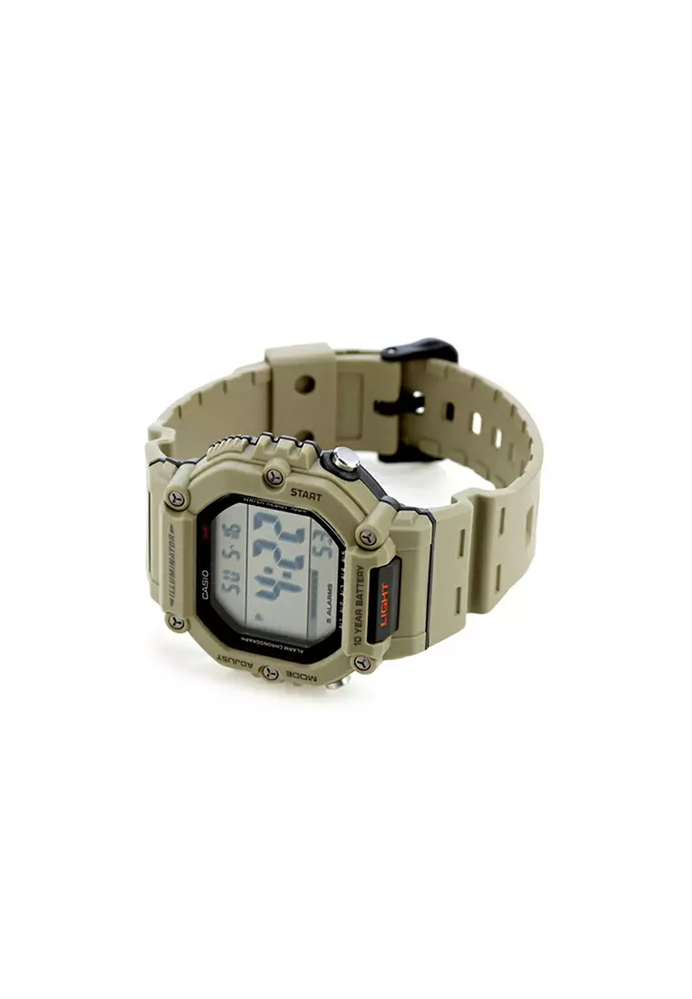 AE-1600H-5AV Men Digital Watch Brown Resin Strap