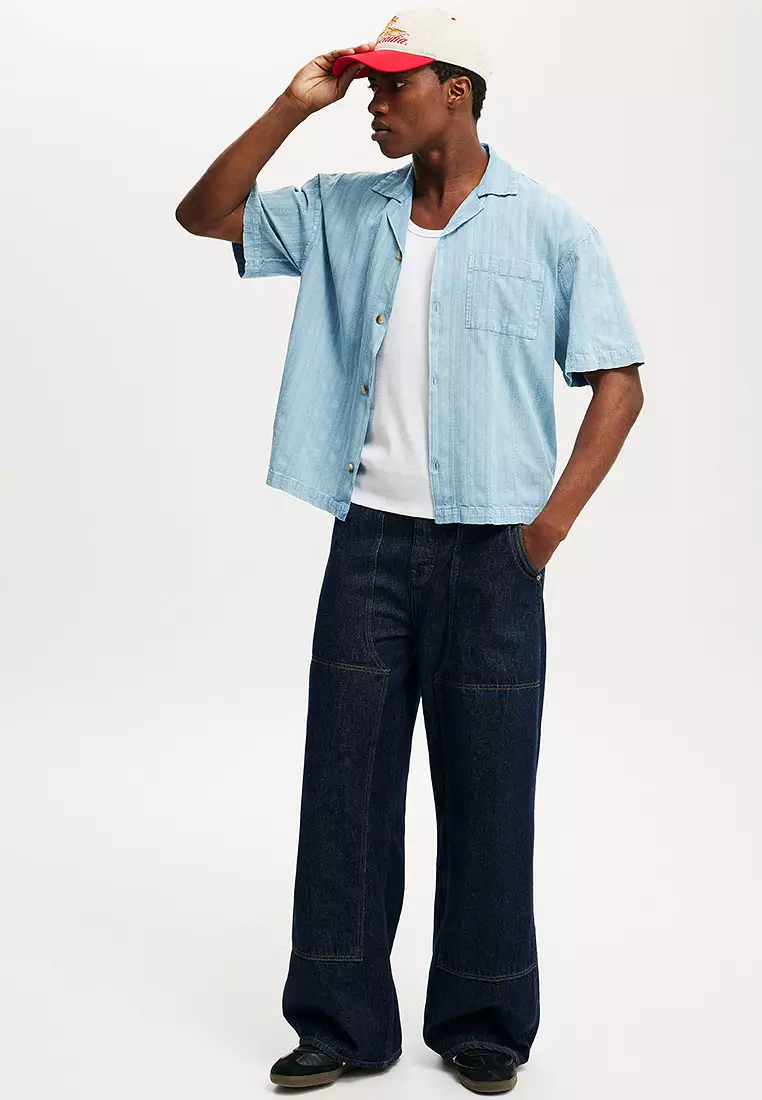 Washed Box Fit Short Sleeve Shirt