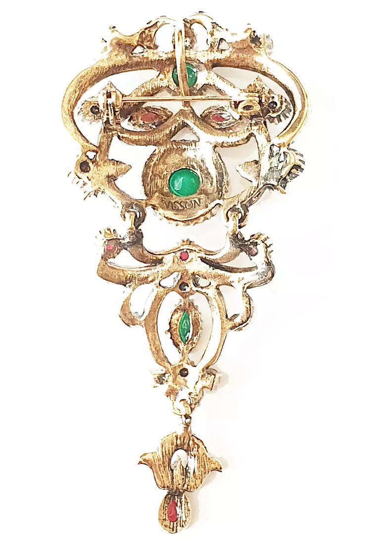 Myra Diamente Brooch Green