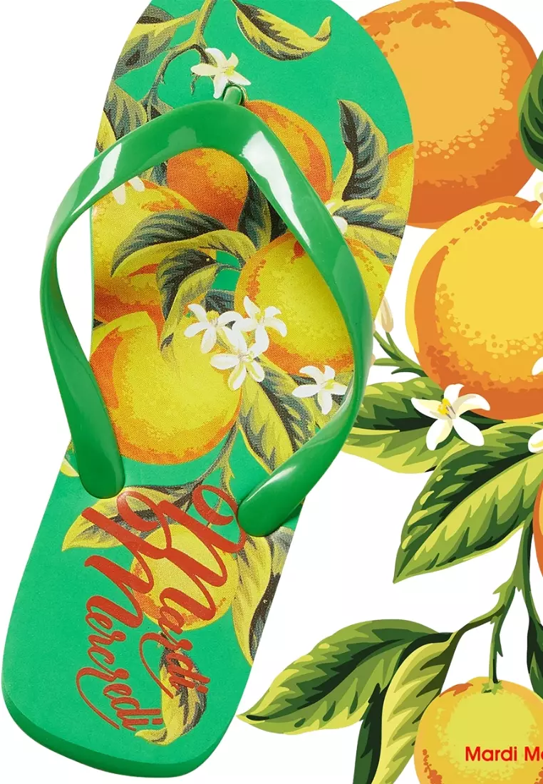 Flip Flops - Orange Green