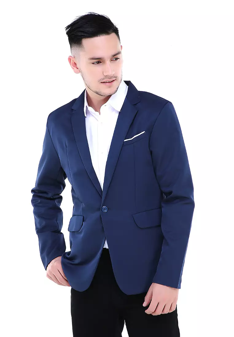 Woreq Jas Blazer Pria A Line Top Formal Longsleeve Suit Material High Twist ORIGINAL