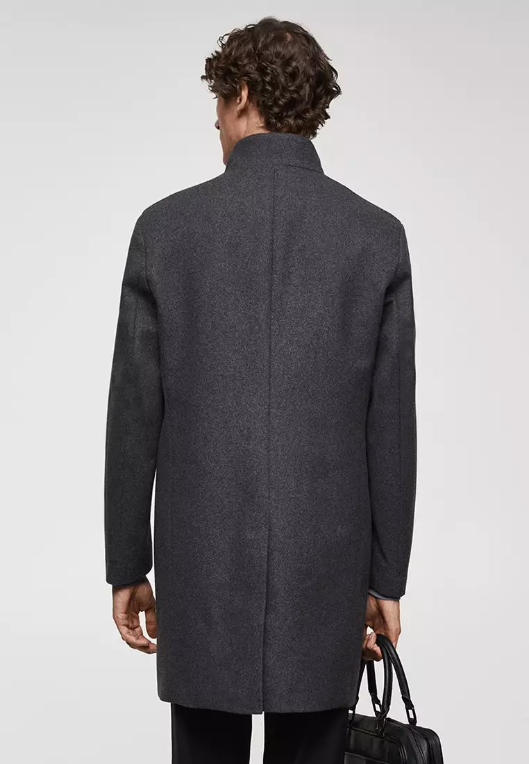 Mango wool hotsell funnel neck coat