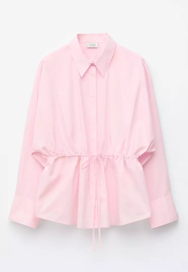 Cotton Poplin Drawstring Shirt