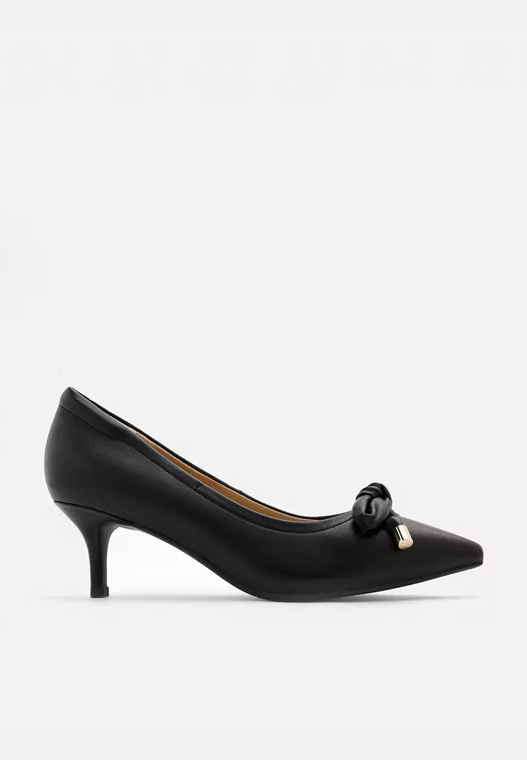 Discount on Pazzion  shoes - SKU: Wyze Polished Bow Detail Heels Black