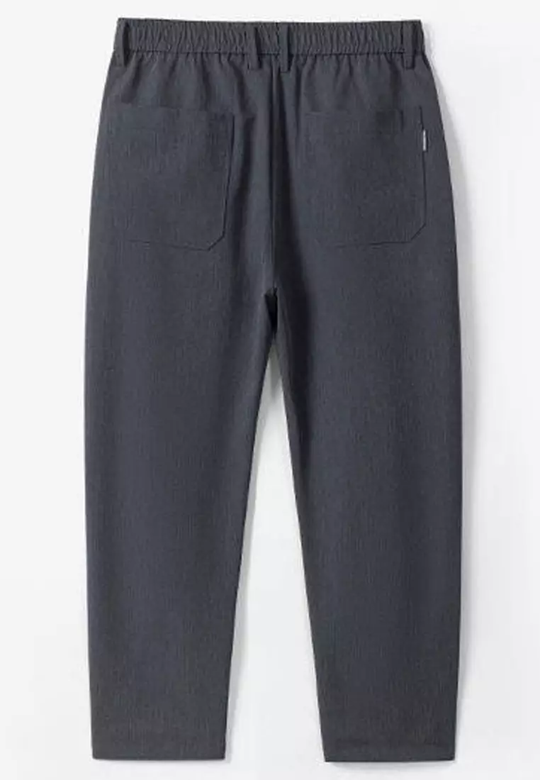 彈性腰圍修身西褲