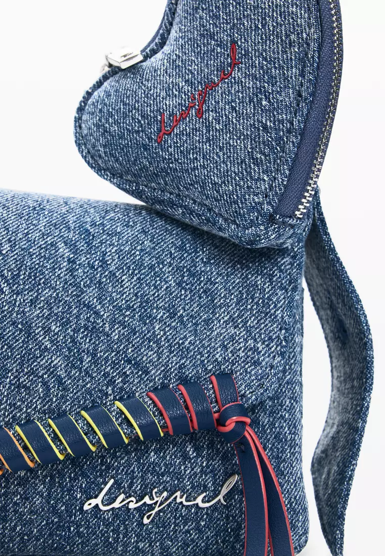 Medium denim heart bag
