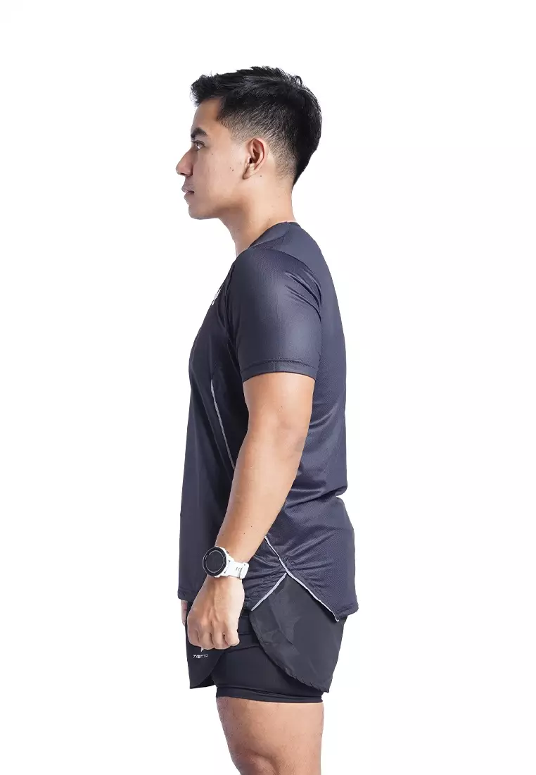 Tiento Jersey Running Kroom Men Baju Kaos Lari Pendek Dry Fit Pakaian Olahraga Pria Anti Bakteri