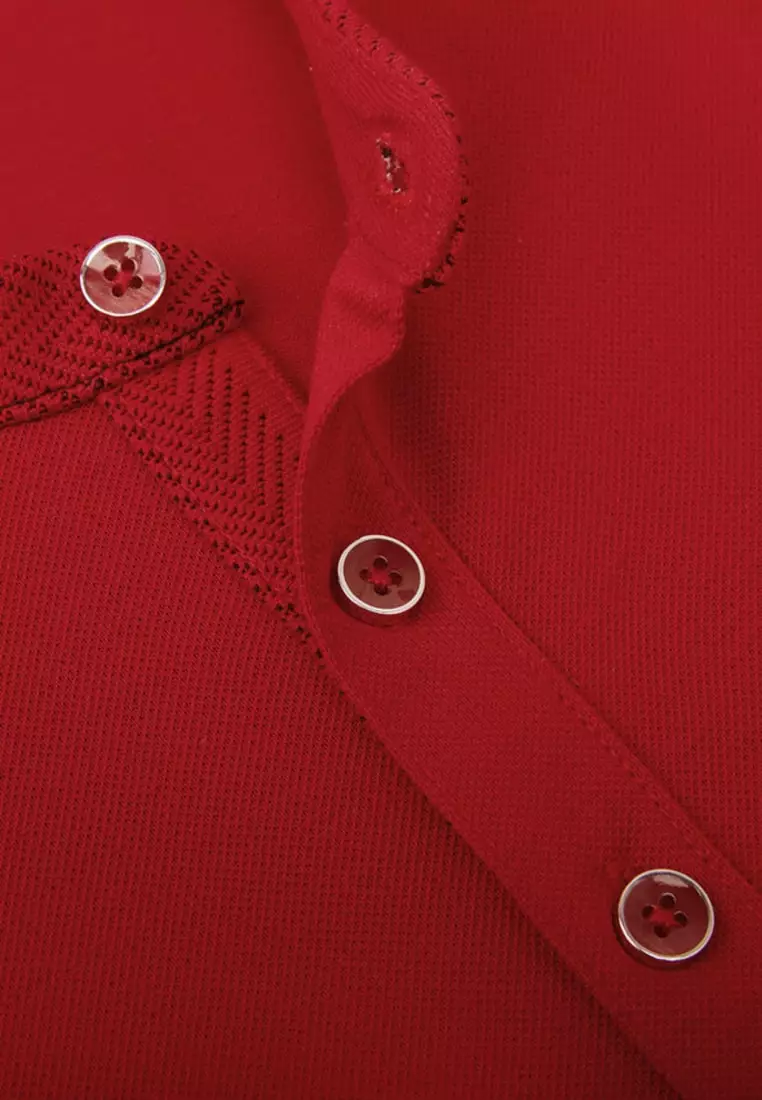 Non-Iron Pure Cotton Stand Collar Polo Tee