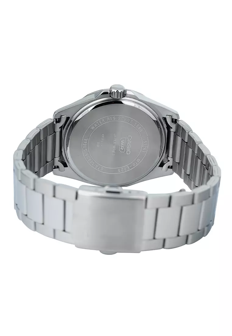 Casio - Jam Tangan Analog Pria - Silver Green - Stainless Steel - MTP-E725D-3AV