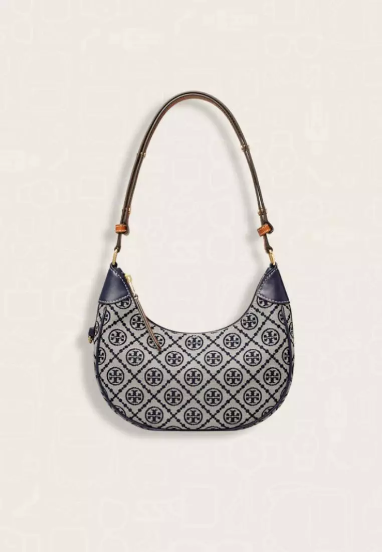 Tory Burch T Monogram Crescent Bag Tory Navy