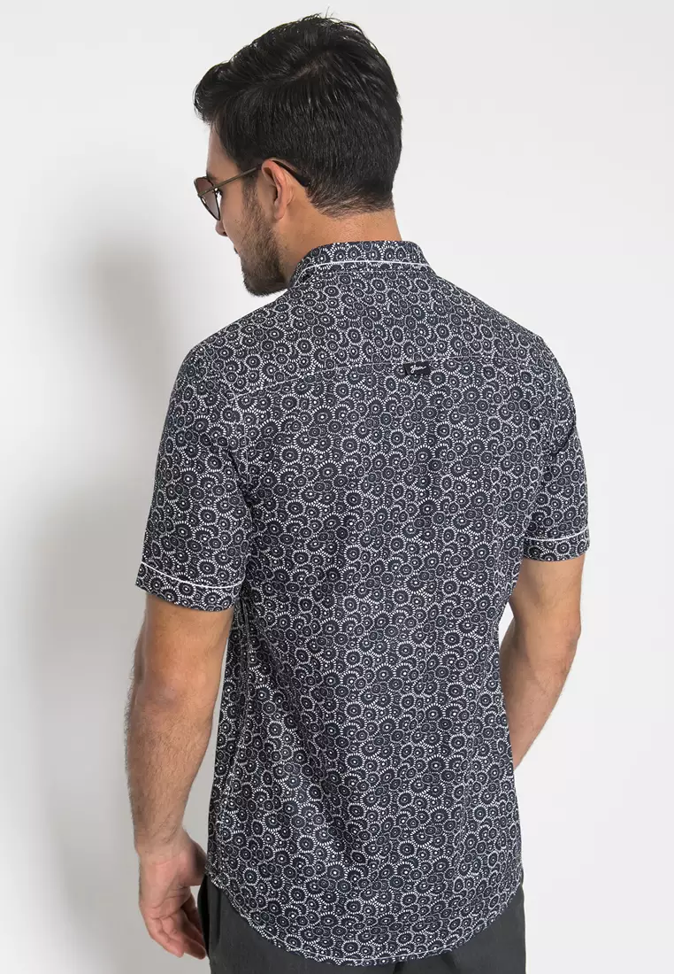 Johnwin - Kemeja Casual - Kemeja Lengan Pendek - Hitam - ASH.670.S880.675.C S/S