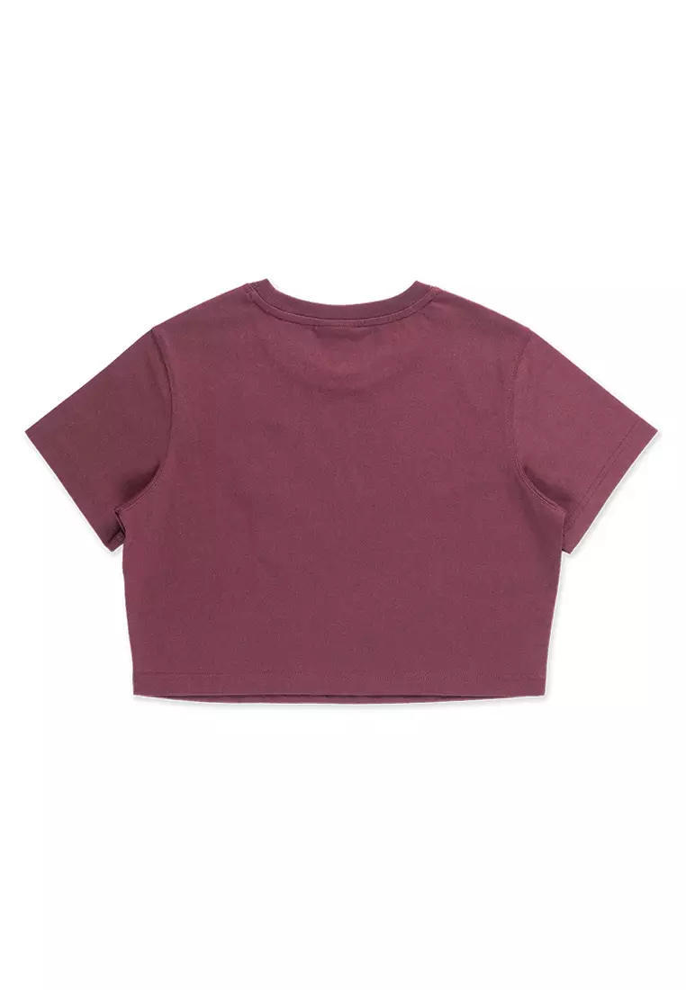 NE Los Angeles Dodgers Color Era FW25 Maroon Women Crop Top Short Sleeve T-Shirt