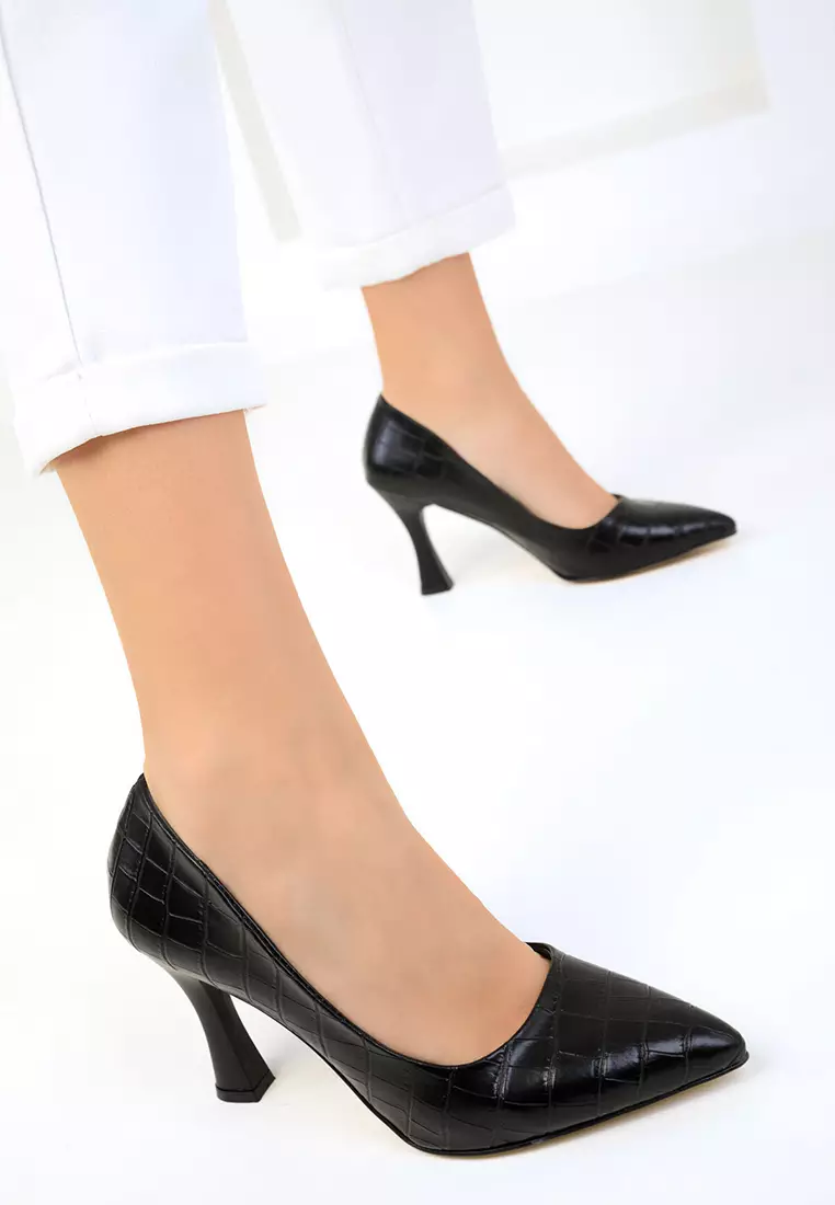 Black Krako Women's Classic Heeled Shoes 16002