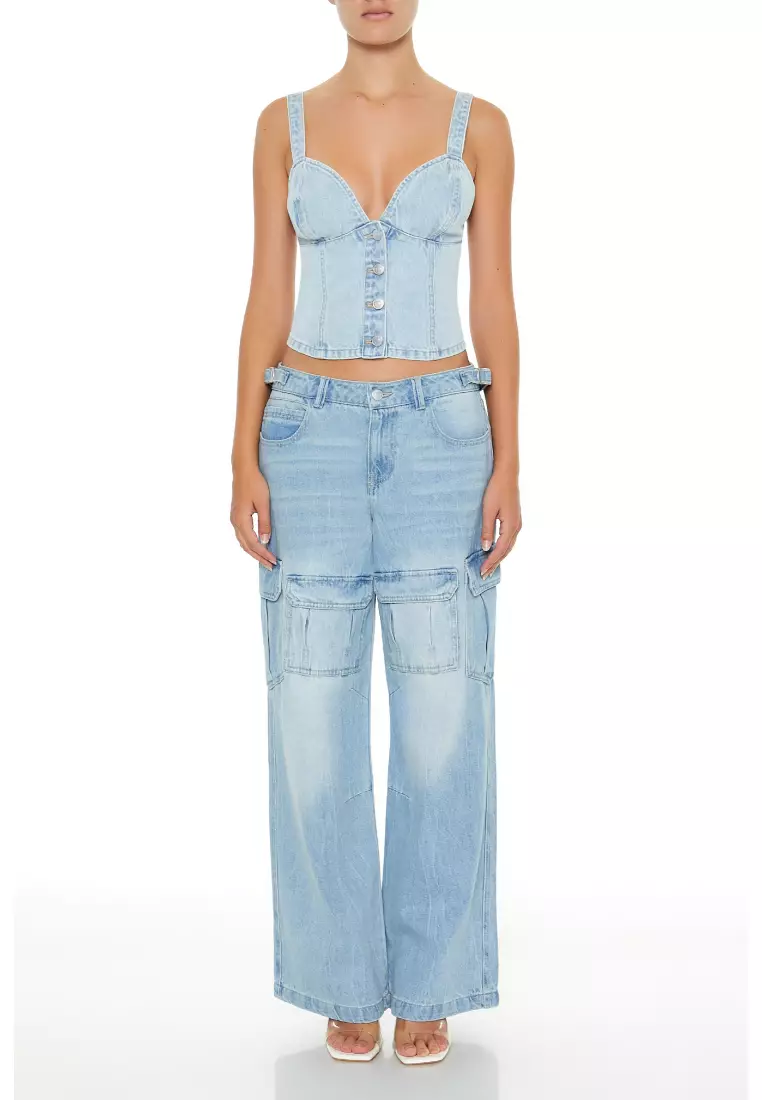 Forever 21 denim crop top new arrivals