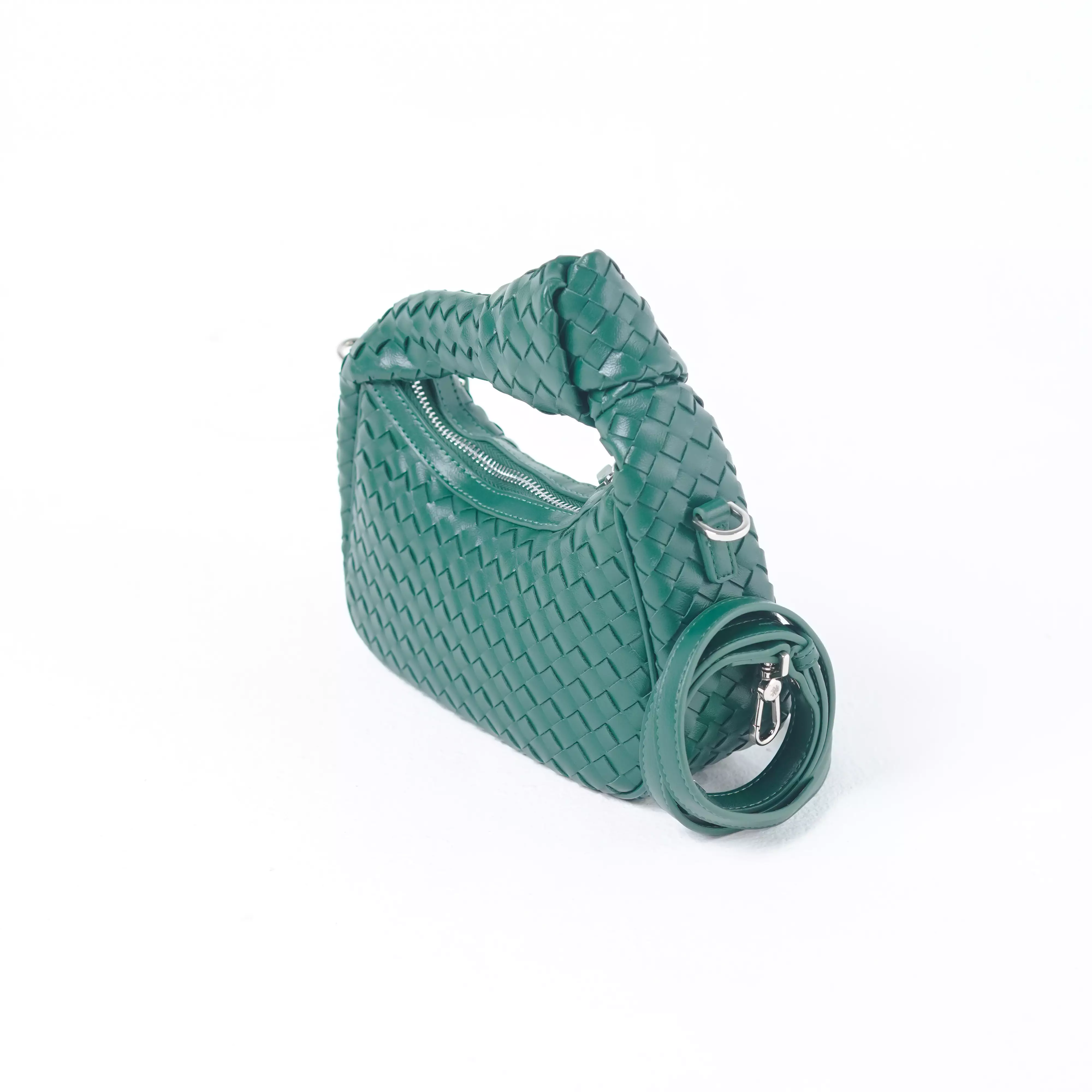 Tas CHRISTY NG LUCIANA WOVEN PATTERN EMERALD GREEN HOBO BAG WITH LS 100% ORIGINAL