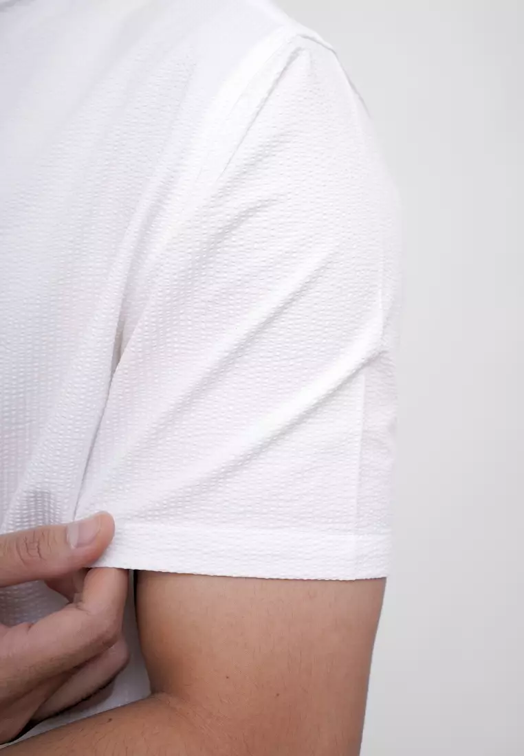 Ryusei Kemeja Kerah Koko Lengan Pendek Seijiro White