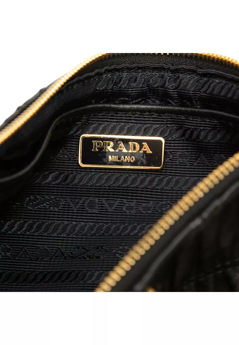 Pre-Loved Prada Nappa Gaufre Wristlet Clutch