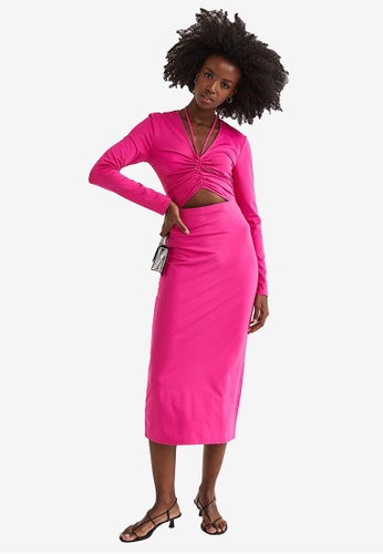 Buy Hu0026M Drawstring-Detail Bodycon Dress 2023 Online | ZALORA Singapore