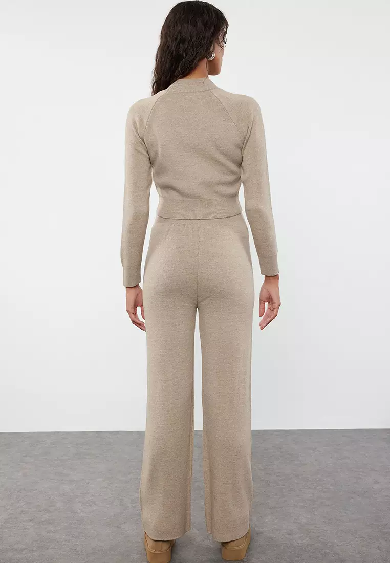 Mink Crop Basic Knitwear Bottom-Top Set Twoaw24Au00024