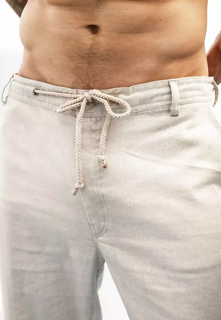 Bondi Celana Panjang Linen Pria Cream | Linen Long Pants Men Cream