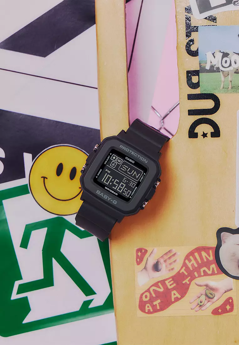 Casio Baby-G Jam Tangan Digital Wanita - Black - Resin Strap - BGD-10-1D