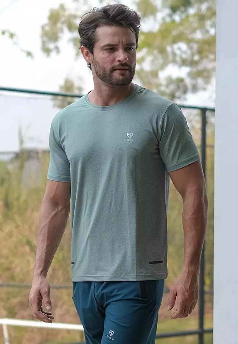 Fitwear - Kaos Olahraga Running Pria NOAH PORED DRYFIT - GREEN PORED