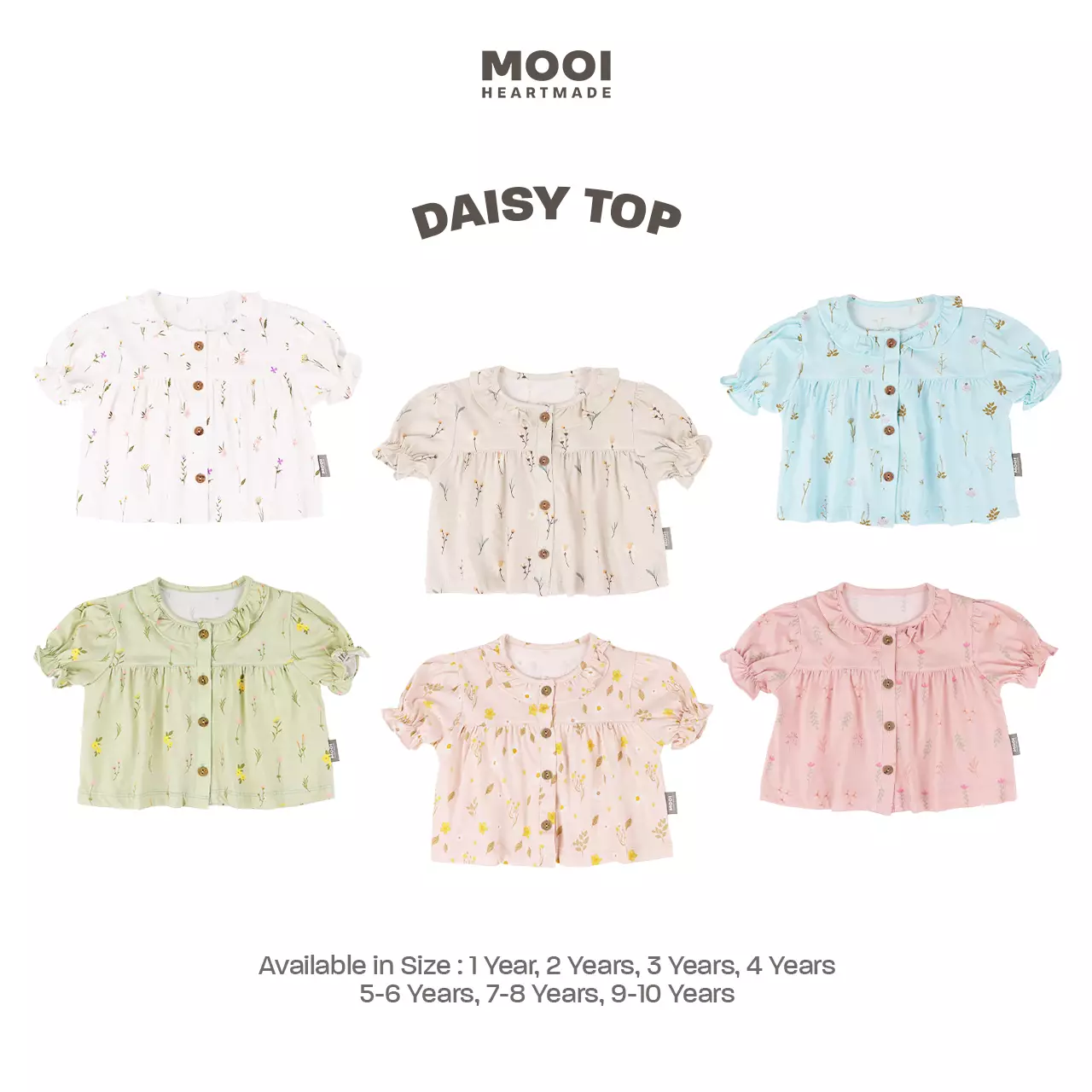 Mooi Atasan Anak Perempuan Daisy Top - Dusty Pink