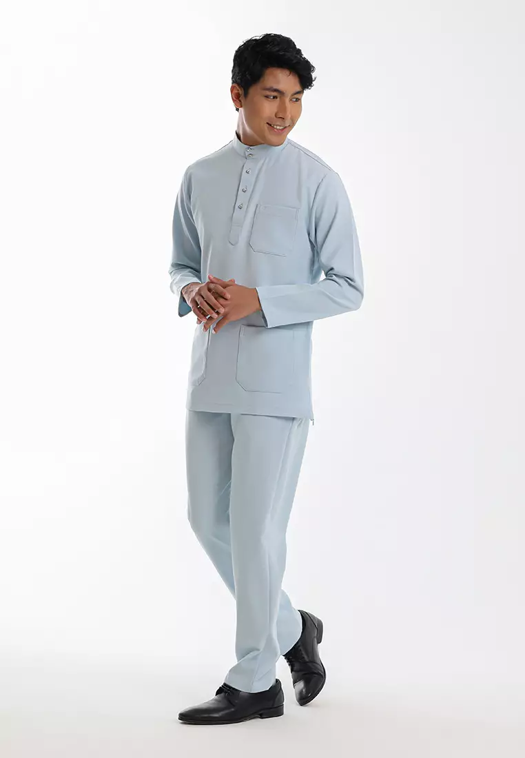 Alain Delon Baju Melayu Cekak Musang Dewasa - 19026002-31BabyBlue