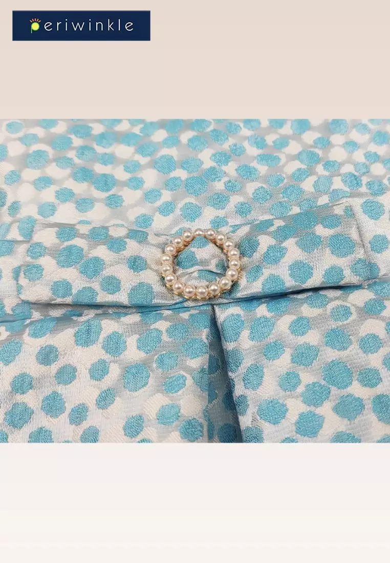 Giselle Girls Teal Textured Party Dress with Cutout Back