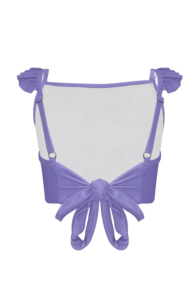 Sofia The First Bikini Top Bandeu Boyleg Set With Non-Rust Adjusters For Kids Girls