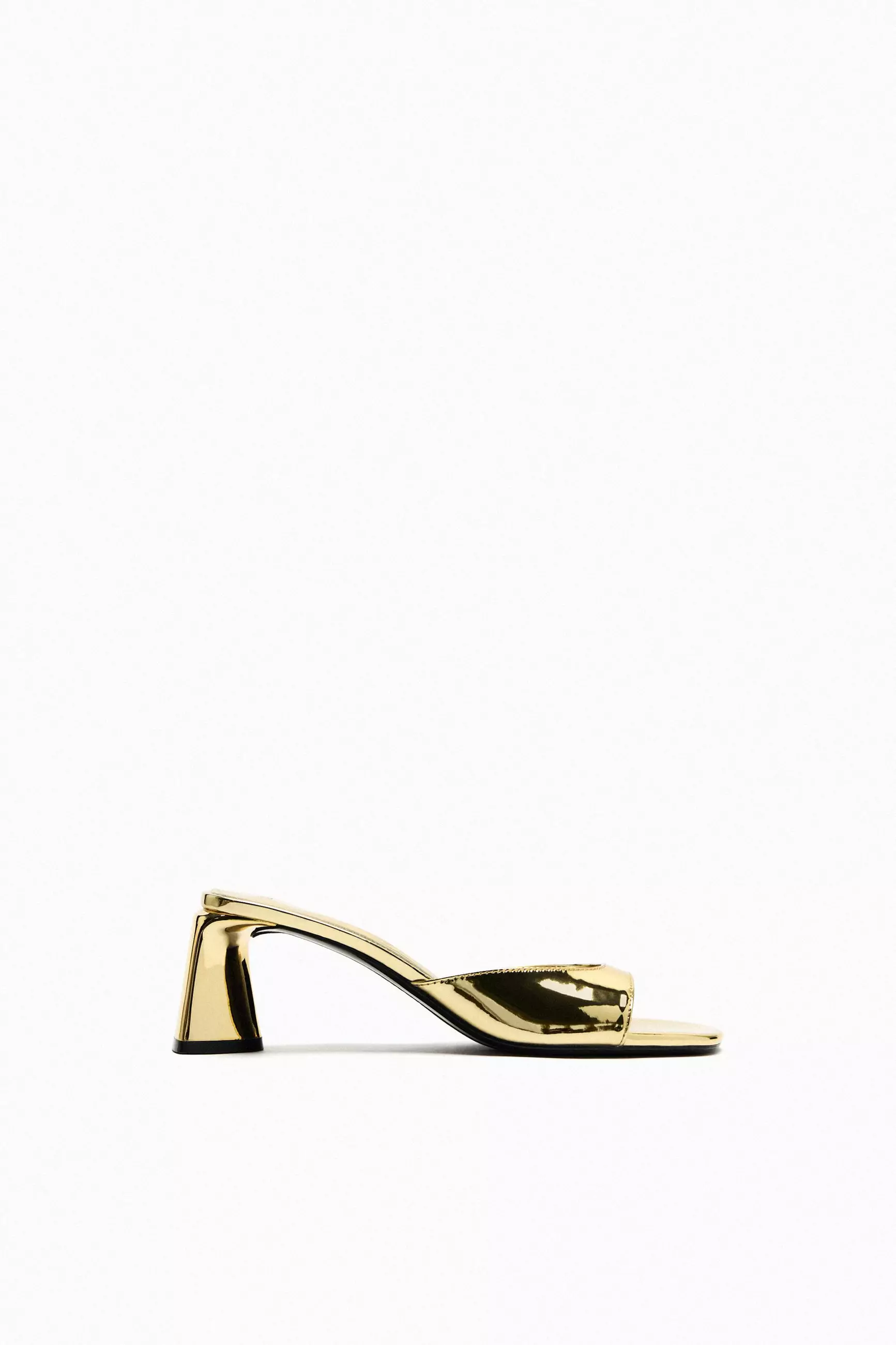 ZARA Metallic Block Heel Sandals 2025 Buy ZARA Online ZALORA Hong Kong