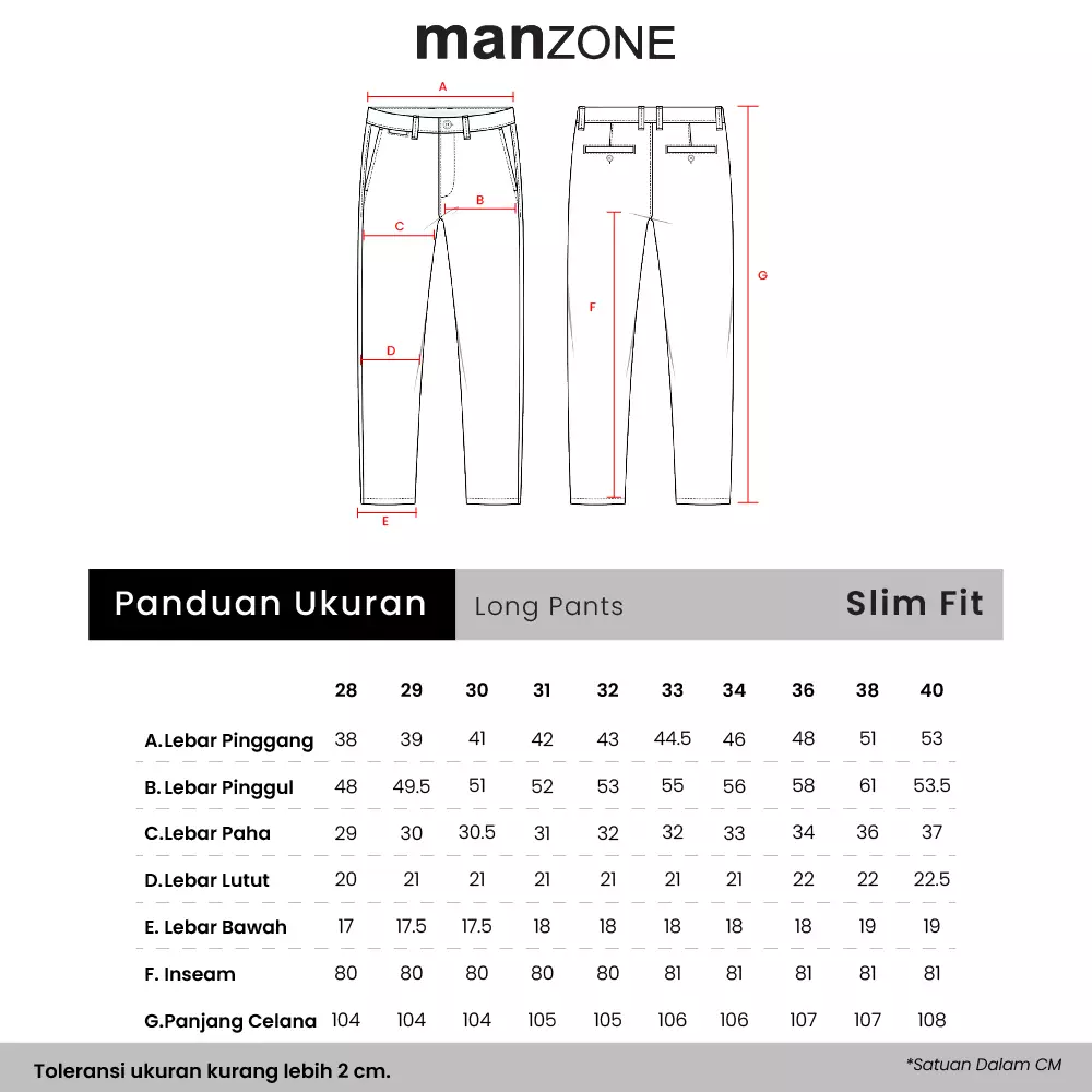 Manzone Celana Panjang Pria Chinos Slim Fit Roku - Black Warna Black